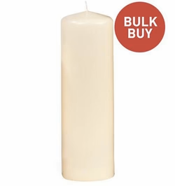 80mm x 250mm Ivory Pillar Candles (60 Candles)