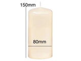 80mm x 150mm Ivory EU Made Pillar Candles Bulk Buy (60 Candles)