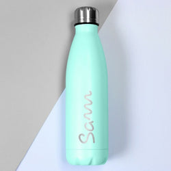 Personalised Name Only Island Mint Green Metal Insulated Drinks Bottle (Approx 7 Day Delivery Time)