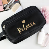 Personalised Gold Name Black Vanity Bag (Approx 7 Day Delivery Time)