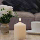 Ivory Battery Real Wax Authentic Flame LED Pillar Candles