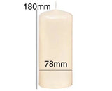 78mm x 180mm Ivory EU Made Pillar Candles (12 Candles)