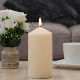 Ivory Battery Real Wax Authentic Flame LED Pillar Candles