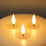 3 Wick Ivory LED Battery Pillar Candle 13cm(H) x 15cm(W) x 3