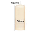 58mm x 160mm Ivory EU Made Pillar Candles (24 Candles)