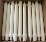 10" Classic White EU Made Dining Banqueting Candles With Self Fitting Base (50 Candles)