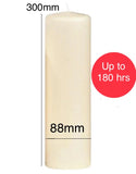 88mm x 300mm Ivory Pillar Candles (6 Candles)