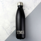 Personalised Initials Black Metal Insulated Drinks Bottle (Approx 7 Day Delivery Time)