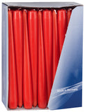 10 inch red tapered dinner candles