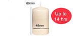 48mm x 80mm Ivory Pillar Candles (30 Candles)