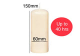 60mm x 150mm Ivory Pillar Candles (12 Candles)