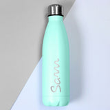 Personalised Name Only Island Mint Green Metal Insulated Drinks Bottle (Approx 7 Day Delivery Time)