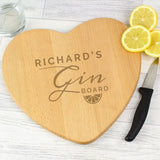 Personalised Gin Heart Chopping Board (Approx 7 Day Delivery Time)