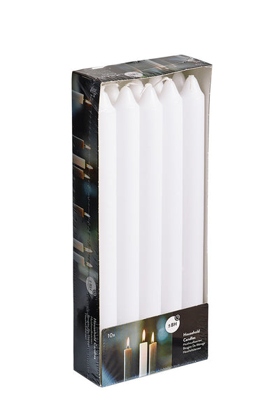 9.5 Inch White EU Made Straight Candles (60 Candles)