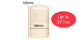 58mm x 100mm Ivory Pillar Candles (24 Candles)