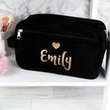Personalised Gold Name Black Vanity Bag (Approx 7 Day Delivery Time)