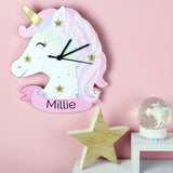 Personalised Unicorn Shape Wooden Clock (Approx 7 Day Delivery Time)
